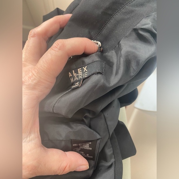 Alex Marie 14 Black Career Business 3/4 Sleeve One Button Blazer - Picture 4 of 4